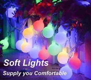 muti-color string light balls powered by batteries