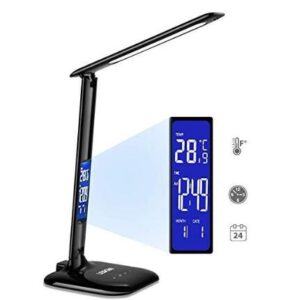 desk lamp with LCD screen for college dorm table