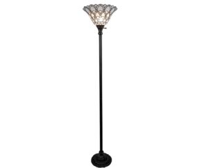 Tiffany Style Torchiere Standing Peacock Floor Lamp for Home Office