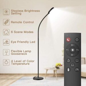 Dimmable floor lamp with remote control for bedroom
