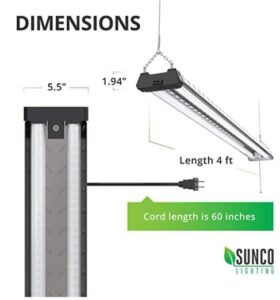 Sunco Lighting 12 pack industrial LED shop light