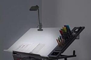 compact clip on lamp for drawing tables