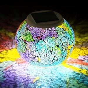 multi colored solar crystal glass globe ball light