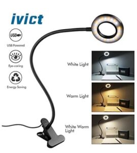 iVict clip on gooseneck desk lamp