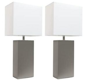 set of 2 all modern table lamps with leather base