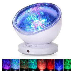 ocean wave tabletop night light projector for 6 year old bedroom