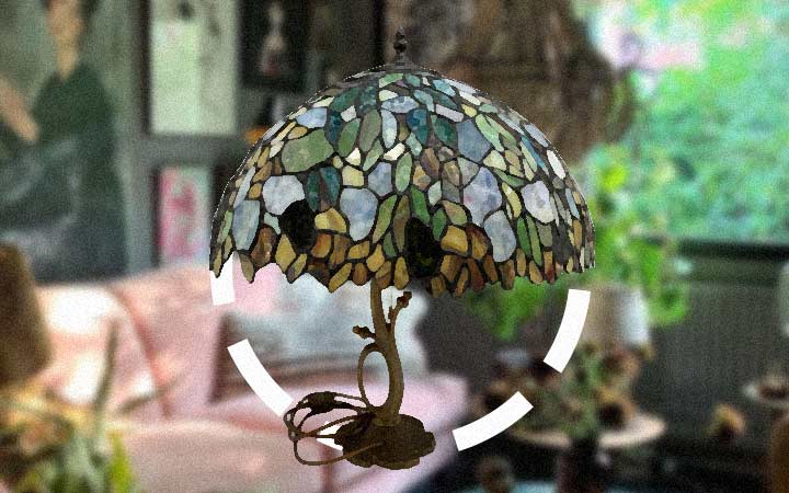 would nouveau lamp with floral or plant motifs suit botanical themed room