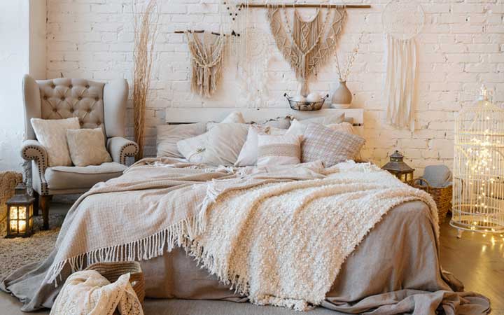what kind of lamps would fit boho chic room interiors