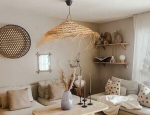 vintage wicker lamps matching