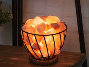 salt lamp basket for home decor