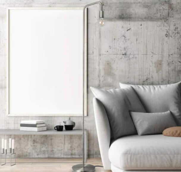 silver lamp in minimalist room design