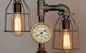 popular industrial farmhouse lamp design materials